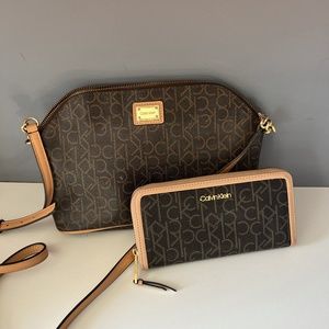 Calvin Klein matching bag & wallet